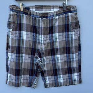 Axis Men's Plaid Shorts - Blue, Brown, White size‎ 34
